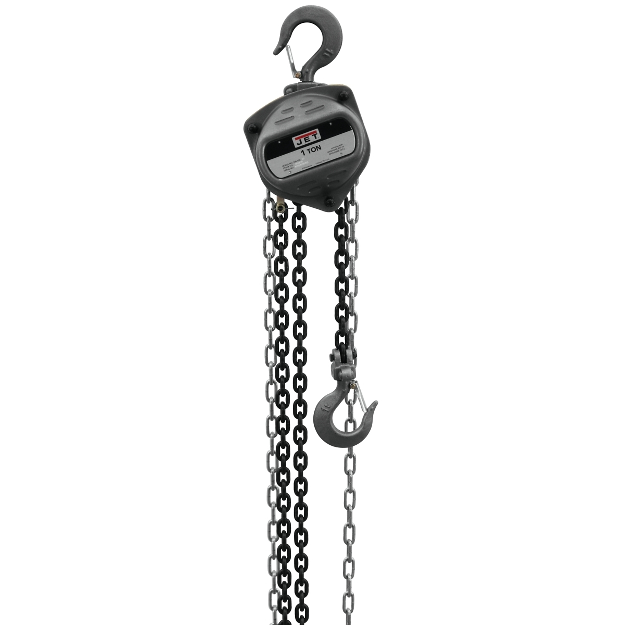 Jet, Manual Chain Hoist, Capacity 2000 lb, Lift Height 40 ft, Model# S90-100-40
